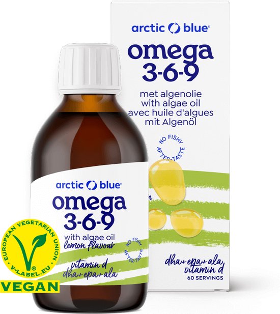 Arctic Blue Algenolie Vloeibaar Vegan Omega 369 DHA, EPA, ALA én