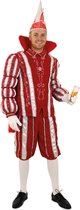PartyXplosion - Koning Prins & Adel Kostuum - Prins Carnaval 11 November Rood Wit - Man - Rood, Wit / Beige - Maat 50 - Carnavalskleding - Verkleedkleding