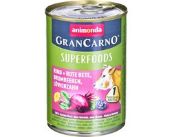 ANIMONDA GranCarno Superfoods  smaak: rundvlees, rode biet, braam, paardenbloem - blik - 6 x 400g