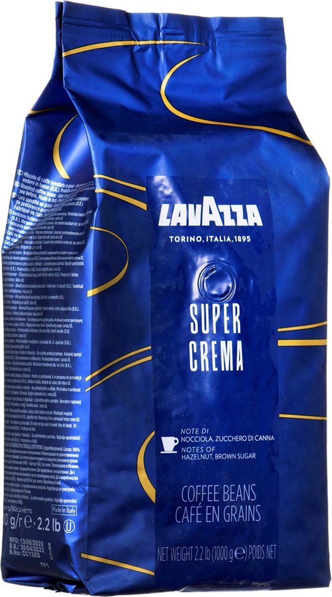Lavazza SUPER CREMA Melange Moyen Café en Grains 1 Kg / 2.2 Livres (1000gr)