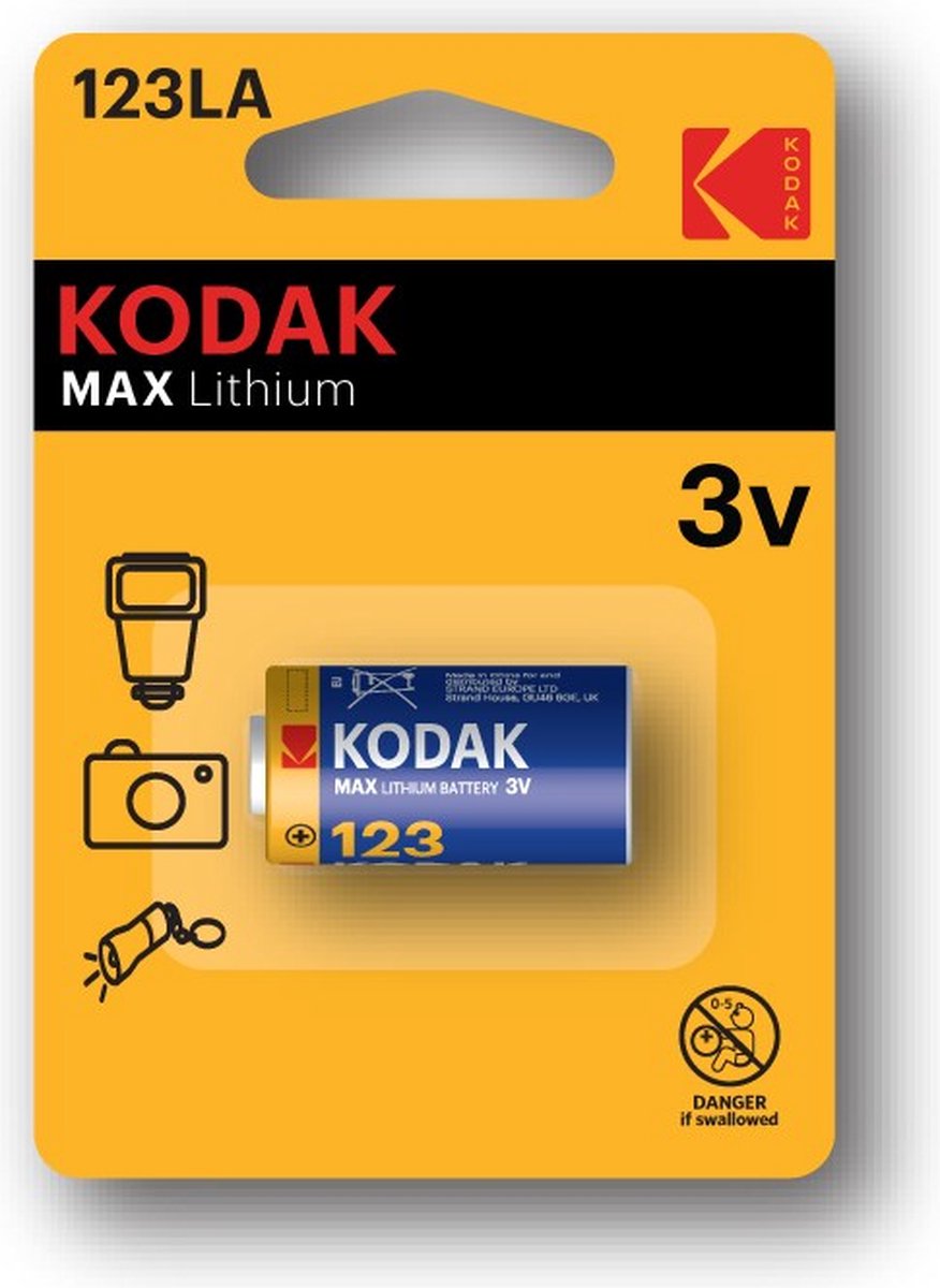 Kodak 30956223 huishoudelijke batterij Wegwerpbatterij CR123 Lithium