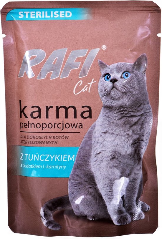 Dolina Noteci Rafi Cat Adult met tonijn natvoer voor gesteriliseerde katten 100g