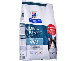 Hill’s Prescription Diet w/d Multi-Benefit - Kattenvoer Adult - Gewichtsbeheersing - Lage Vetformule - Ondersteunt Spijsvertering