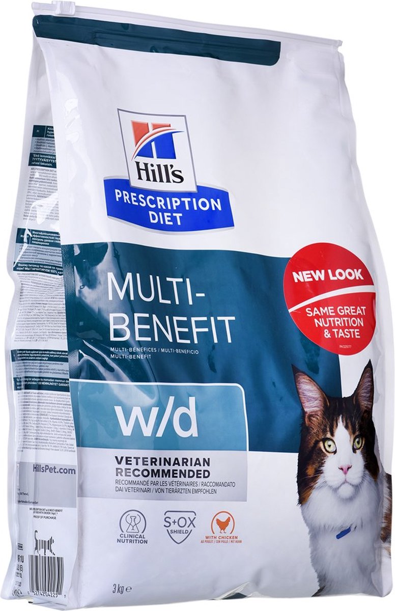 Hill&apos;s Prescription Diet W/D Multi-Benefit kattenvoer met kip 3 kg