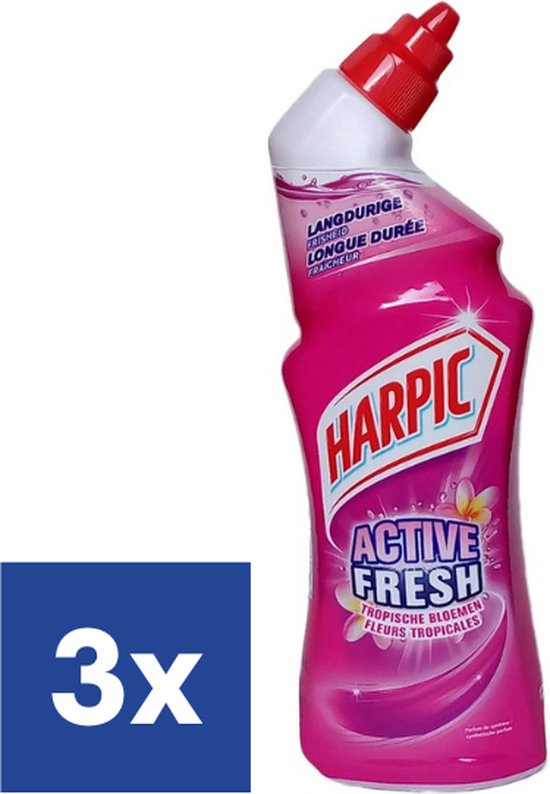 Harpic Nettoyant WC Active Fleur Pink Fraîche - 3 x 750 ml