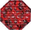 Afbeelding van het spelletje Kleurrijke Siliconen Push Bubbels Stress Relief & Fidget Spel | Zwart/Rood