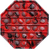 Kleurrijke Siliconen Push Bubbels Stress Relief & Fidget Spel | Zwart/Rood