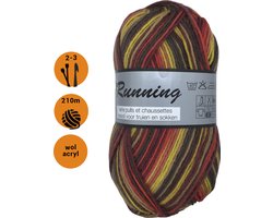 Lammy yarns Running gemĂȘleerde sokkenwol oranje bruin (426) - 1 bol wol en acryl garen - pendikte 2 a 3 mm - 50 grams