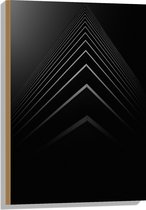 WallClassics - Hout - Stapel Zwarte Abstracte Platen - 50x75 cm - 12 mm dik - Foto op Hout (Met Ophangsysteem)