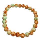 Armband-Ella-oranje-groen-natuursteen- Stretch- Allergievrij-Charme Bijoux