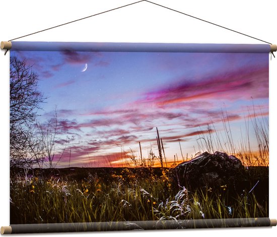 WallClassics - Textielposter - Roze Wolken in de Lucht - 90x60 cm Foto op Textiel