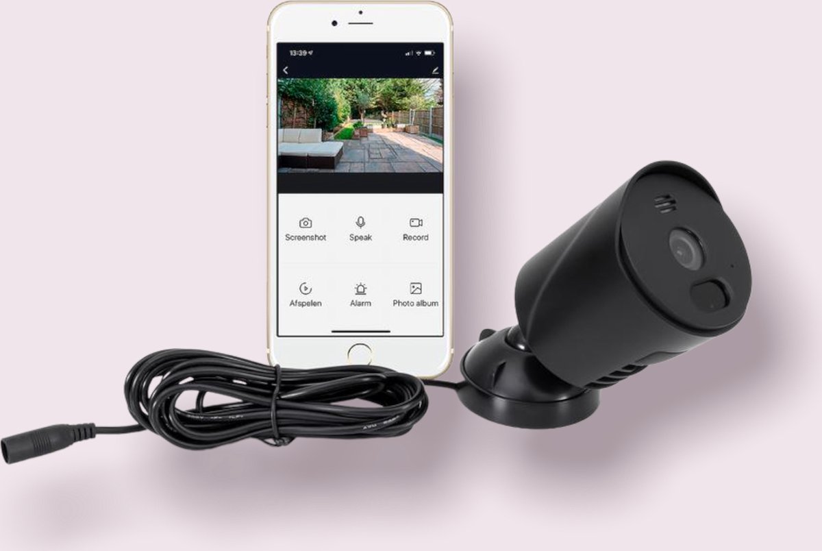 Smart Connect outdoor IP-camera - 1080P HD - Wifi - Telefoon - Beveiliging - IP65 - Zwart - LSC - Tuya - Alexa - Google Home enz. enz.