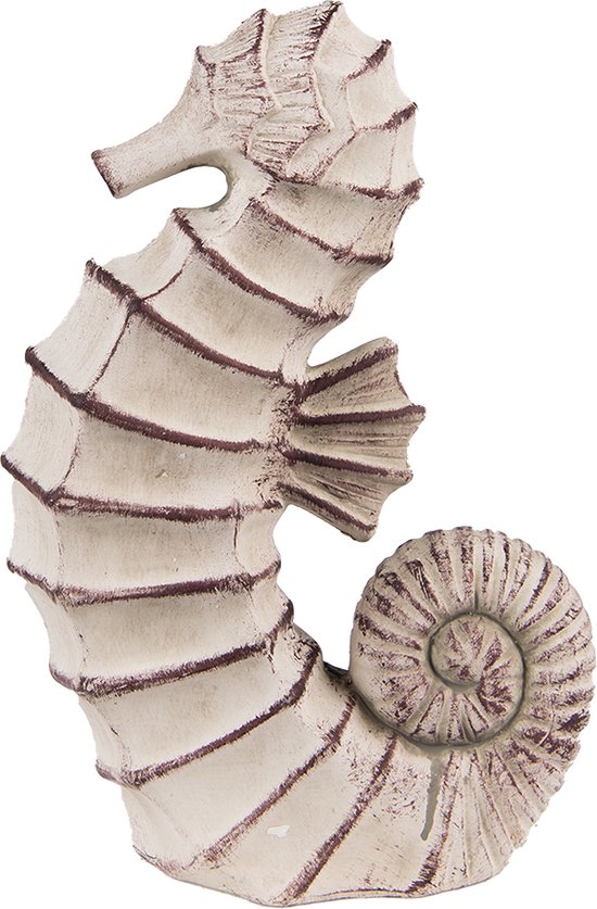 Clayre & Eef Figurine Hippocampe 28 cm Beige Marron Céramique Hippocampe Accessoires de maison