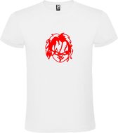 Wit T-Shirt met “ Halloween Chucky “ afbeelding Rood Size S