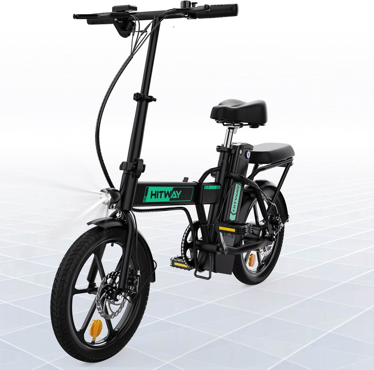 Hitway E Bike Opvouwbare elektrische fiets 250W Motor 36V 8.4Ah batterij 25km h 35 70km 16"" City EBike heren en dames