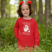 Kersttrui Rood Kind - Team Santa Face (9-11 jaar - MAAT 134/140) - Kerstkleding voor jongens & meisjes