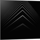 WallClassics - Dibond - Stapel Zwarte Abstracte Platen - 80x80 cm Foto op Aluminium (Met Ophangsysteem)