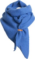 Elvine Wool Scarf- Puntige Lange Warme Dames Sjaal- Leertje- Uni- Luxe Cadeau- Winter- Omslagdoek- Kobalt blauw