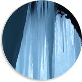 WallClassics - PVC Schuimplaat Muurcirkel - IJspegels aan Rots - 30x30 cm Foto op Muurcirkel (met ophangsysteem)