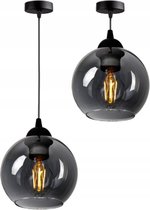 Lampe Suspendue - Plafonnier Industriel Simple Fumée Sphère Zwart Salon
