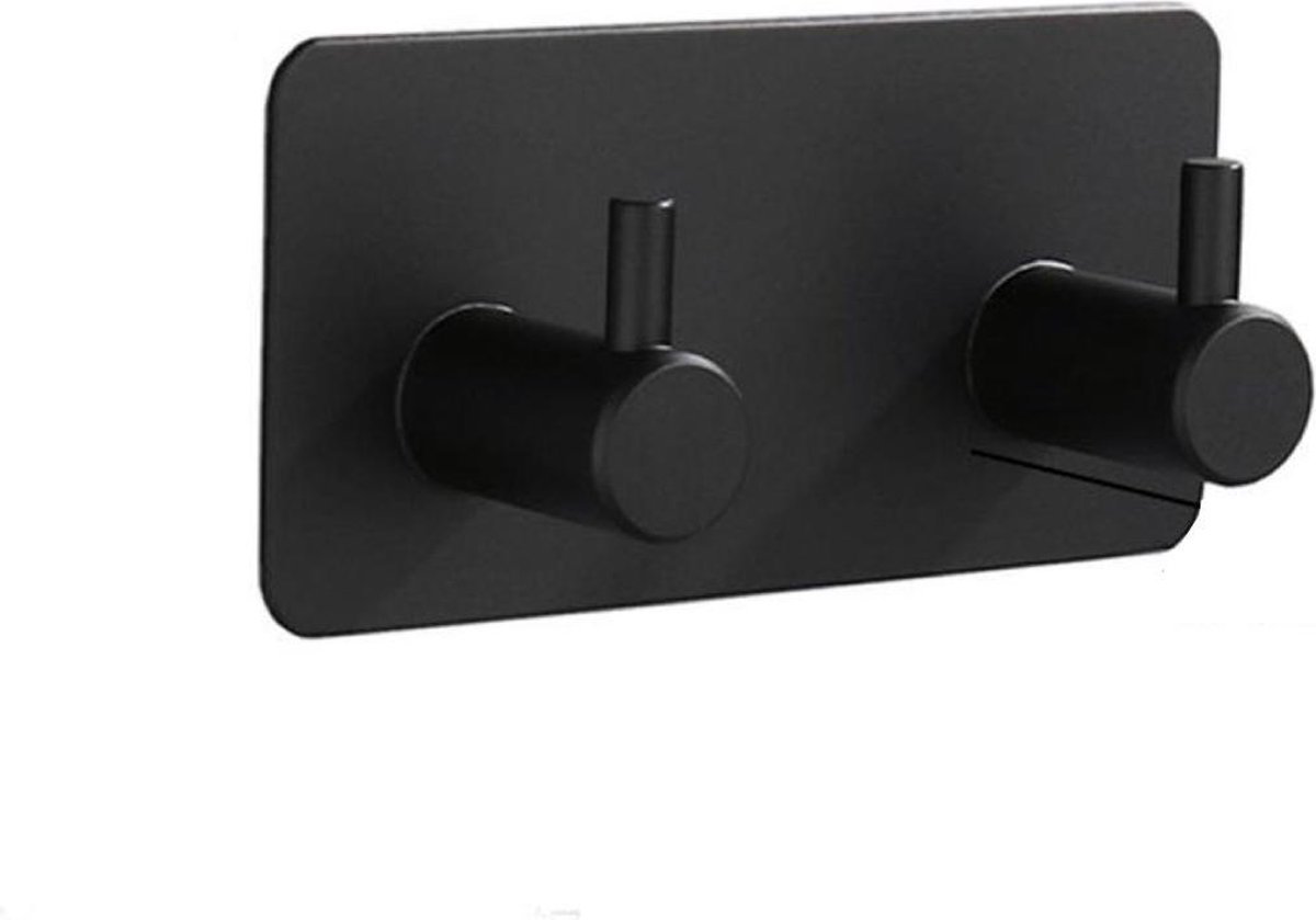 Igoods Handdoekhaakjes Zelfklevend - Badkamer & keuken - Handdoekhouder Zwart | 2 in 1