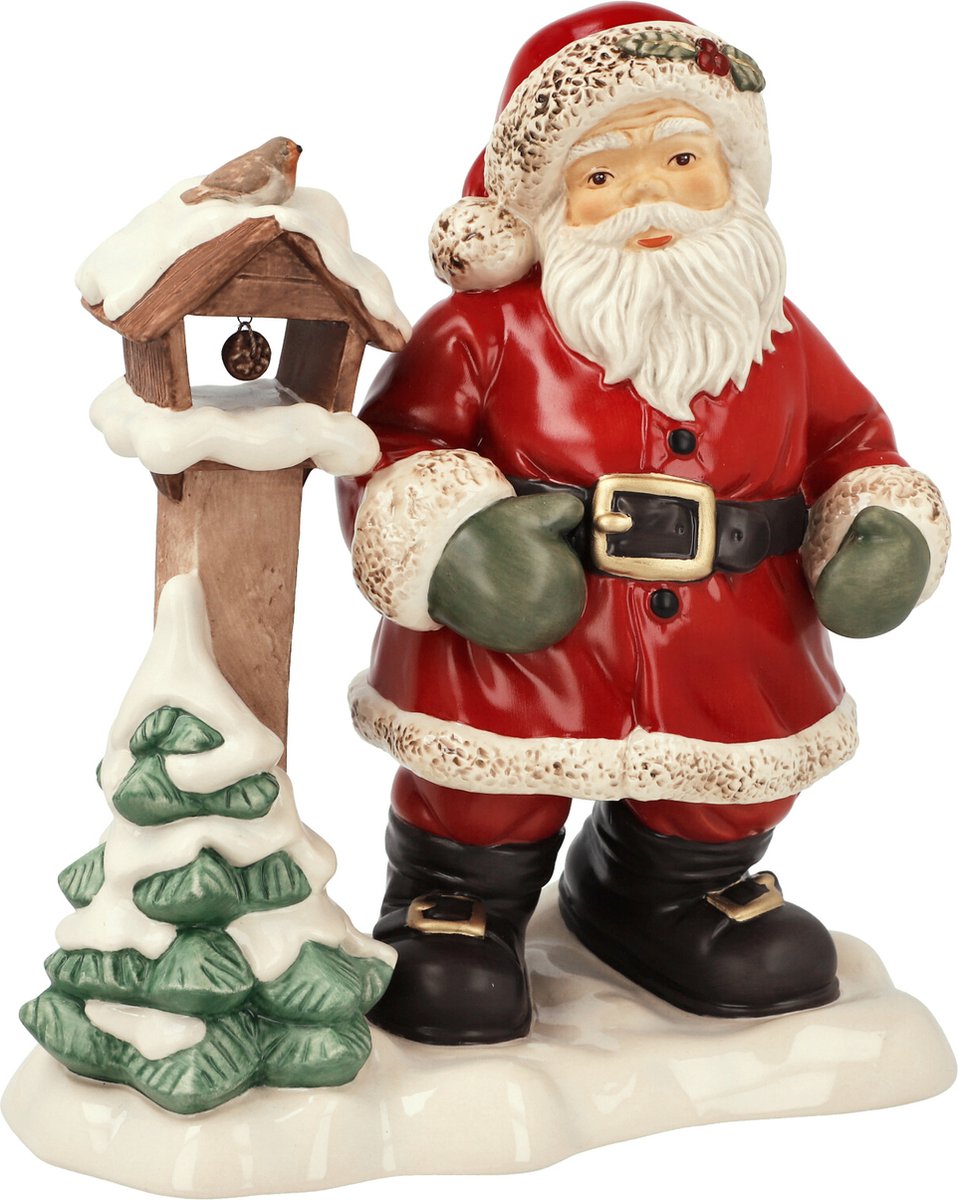 Bol En Céramique Père Noël – Pour Bonbons, Fruits Et Déco De Fête – 13,5x11,7x7 Cm, 130 Ml – Multicolore