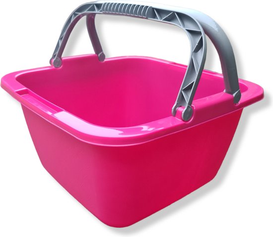 Foto: Hl vierkant afwasteil afwasbak keuken huishouden met hengsel 18 5l roze 39x39x22cm 