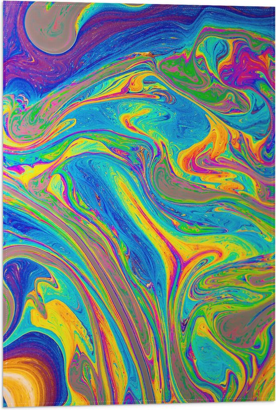 WallClassics - Drapeau - Mélange de peinture aux couleurs vives - Photo 40x60 cm sur drapeau en polyester