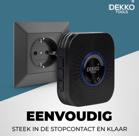 Dekko Tools Deurbel Draadloos 150m - Plug & Play - 2 Ontvangers - 58 soorten geluiden - Waterdicht — afbeelding 3