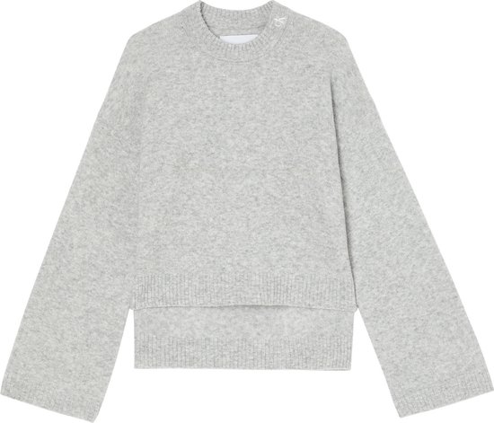 Calvin Klein Fluffy Wide Open Sleeves Sweater Truien & Vesten Dames - Sweater - Hoodie - Vest- Grijs - Maat L
