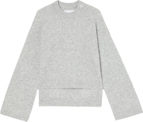 Calvin Klein Fluffy Wide Open Sleeves Sweater Truien & Vesten Dames - Sweater - Hoodie - Vest- Grijs - Maat M