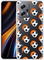 Poco X4 GT Hoesje Soccer Ball Orange Shadow - Designed by Cazy