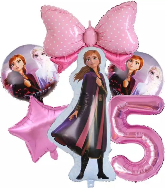 Frozen Ballonset 5 jaar (6-delig) folie ballon Verjaardagsdecoratie