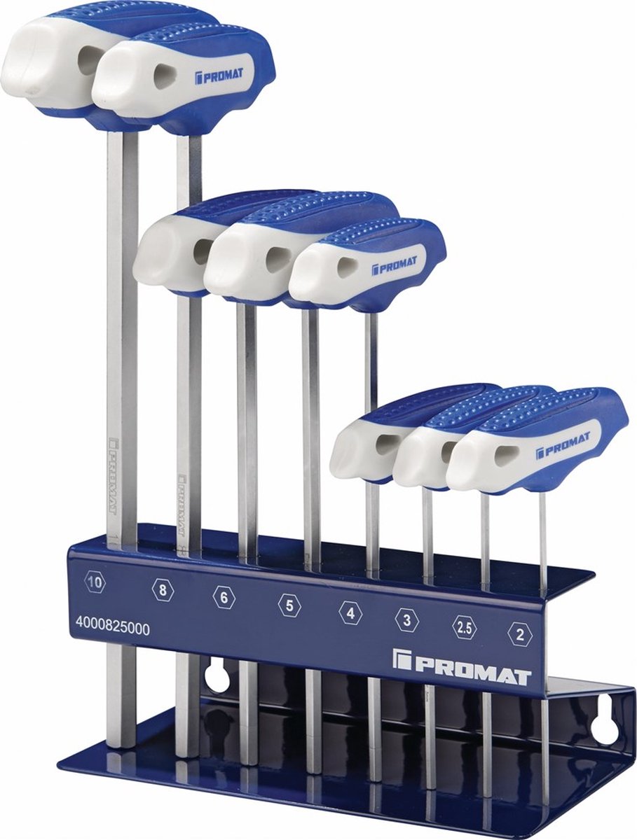 Promat inbus t-greepset 2-8mm - 8delig - 4000825000