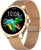 Belesy® Y7 Pro 2022 - Smartwatch Dames - Smartwatch Heren - Android - IOS - Horloge - 1.28 inch - Kleurenscherm - Stappenteller - Bloeddruk - Hartslag - 75+ Wijzerplaten - Sporten - Staal - Goud - Moederdag