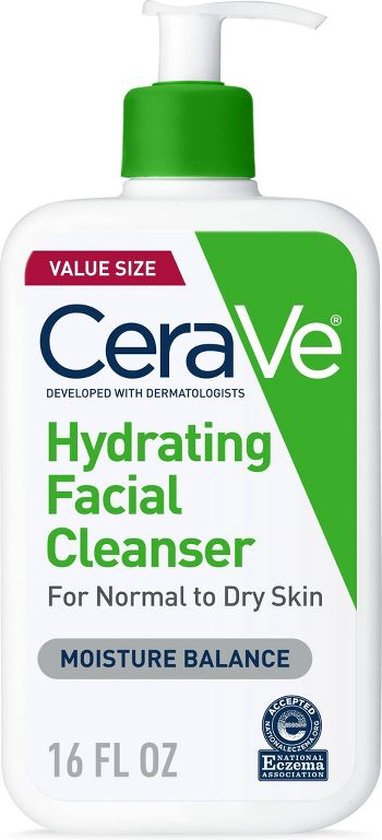 CeraVe Face Wash, Hydrating Facial Cleanser for Normal to Dry Skin -  Reinigingsmelk -... | bol
