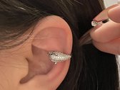 Panter ear cuff met steentjes | zilver gekleurd