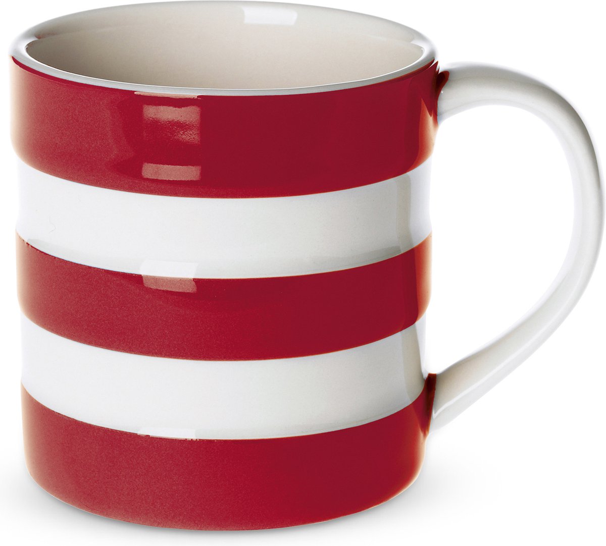 Cornishware Red - mok 6 oz/18cl - set/4 - rood wit - gestreept - 180ml