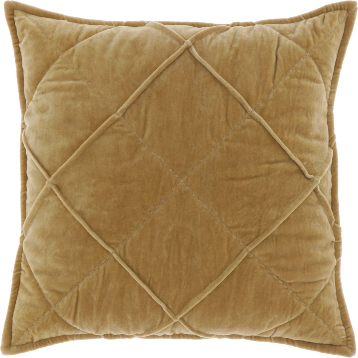 Unique Living Sierkussen Doutzen - Velvet - Geel - 45x45 cm (BxH)