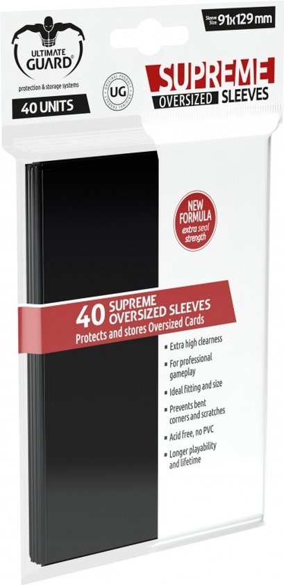 Ultimate Guard Supreme Sleeves Oversized Black (40) | Games | bol