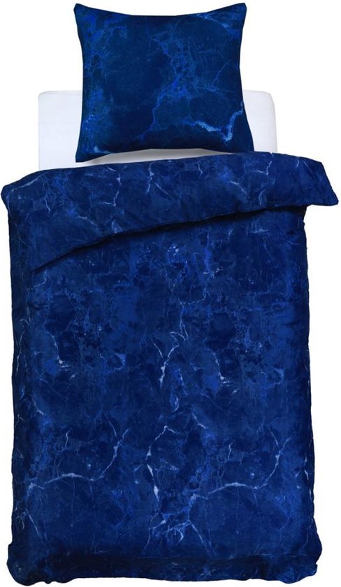 Vintage Ruffle Plaid Bedding Set,4pcs Natural Washed Cotton Duvet Cover Set,Breathable Ultra Soft Comforter Cover Set For All Seasons-Blue 170x210cm(67x83inch