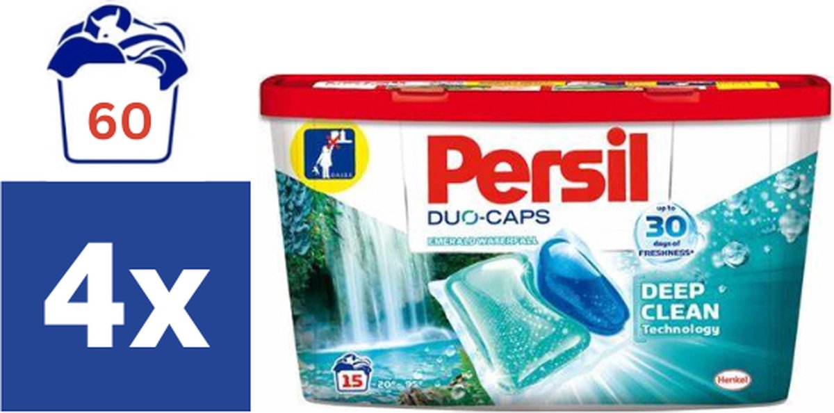 Persil Emerald Waterfall Duo Caps - 4 x 15 Wascapsules