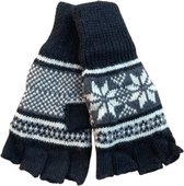Handschoenen zonder vingers dames - Thinsulate - 85% wol - zwart