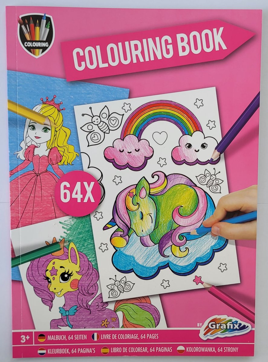 GRAFIX - KLEURBOEK UNICORN - 64 KLEURPLATEN