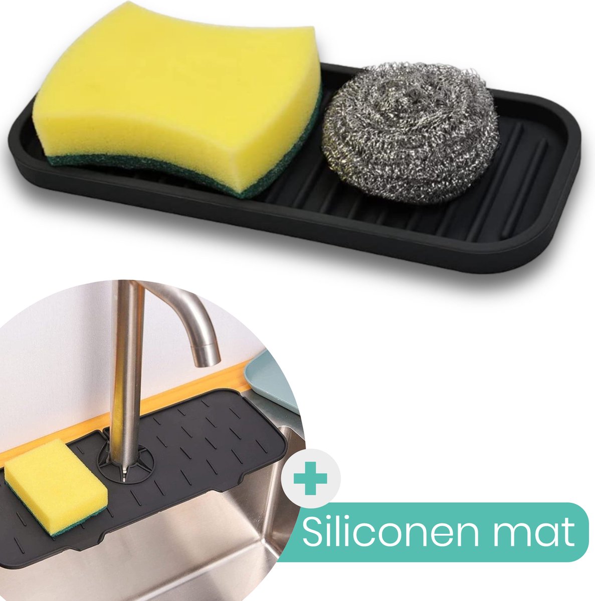 Siliconen Gootsteen Mat | Decoratief en netjes | Kraan Druppel Mat | Spatwaterbestendig | Droogmat