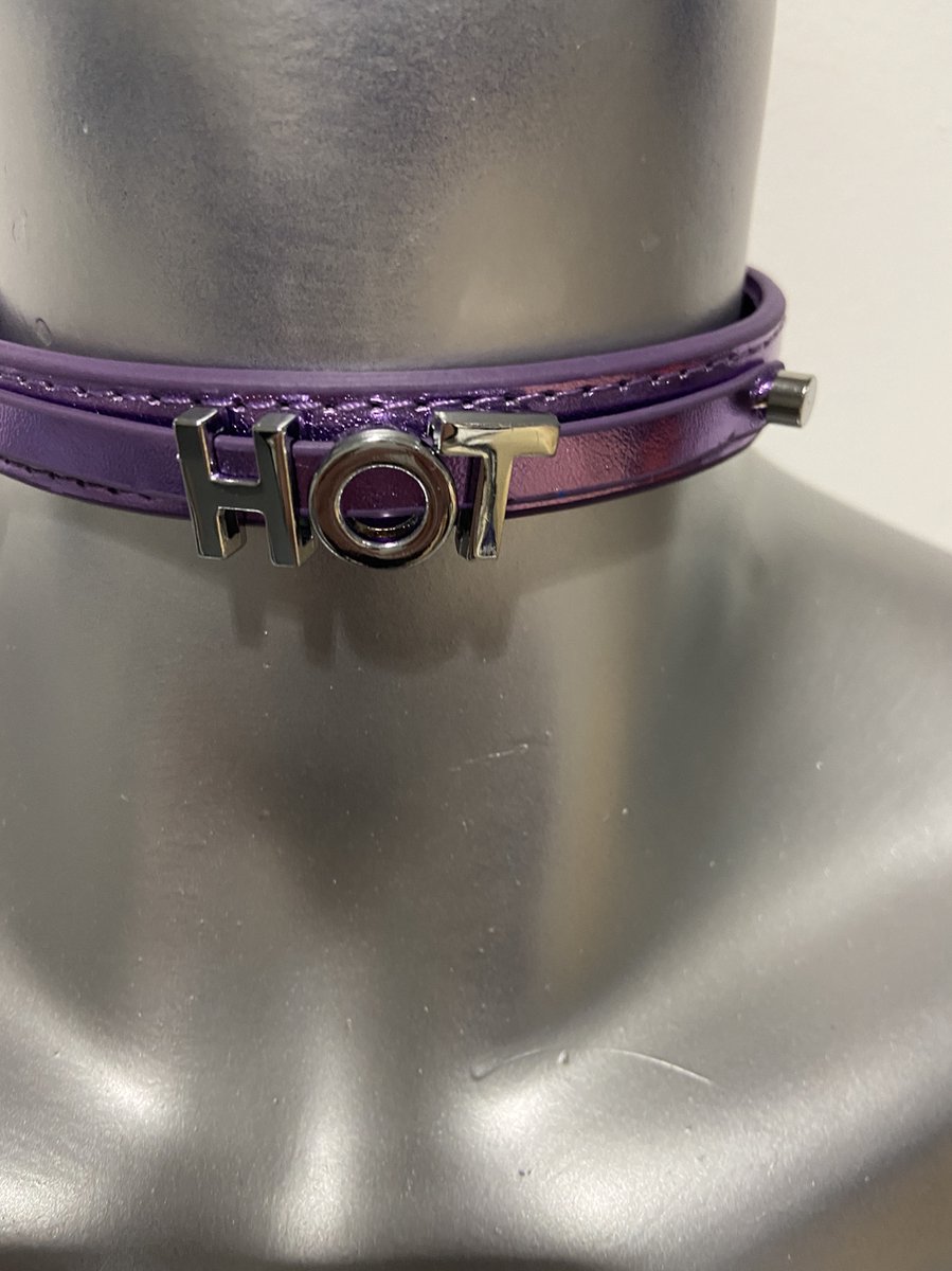 Power Escorts Kinky Paarse Halsband Met Naam HOT - Extra Luxueus Uitgevoerd