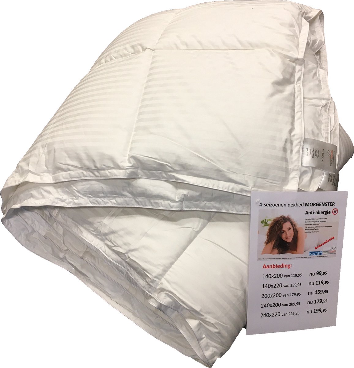 Morgenster dekbed 4 seizoenen anti-allergie Triplequard 240x220 cm.