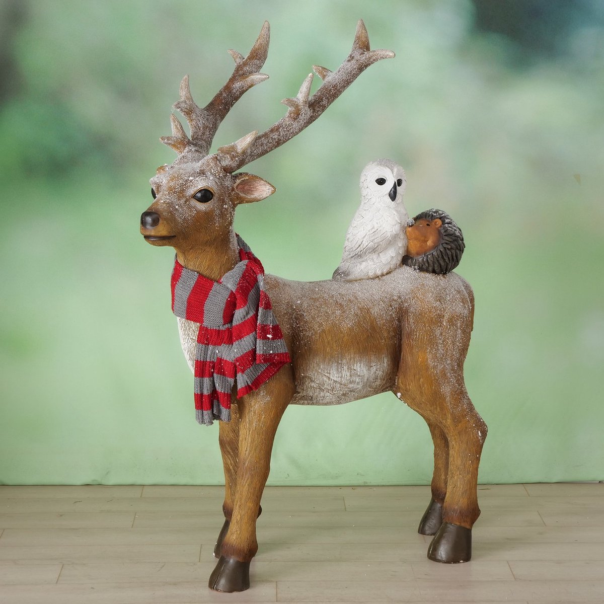 BESTonZON Hertenfiguren pluche wit sikahert: kerstfiguren 2 stuks dierenfiguren -landschap geluksbrenger kerstversiering ornament kerstdecoratie cadeau