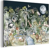 Wanddecoratie Metaal - Aluminium Schilderij Industrieel - Kinderen - Jungle - Natuur - Dieren - Planten - 40x30 cm - Dibond - Foto op aluminium - Industriële muurdecoratie - Voor de woonkamer/slaapkamer