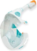 Snorkel Masker Voor Het Hele Gezicht Maat: L/XL Wit met Cyan